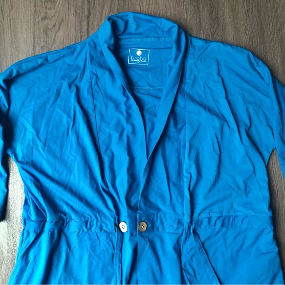BROBE Post Surgery Recovery Robe Size Medium Blue Tie Front Super Soft - Picture 2 of 9